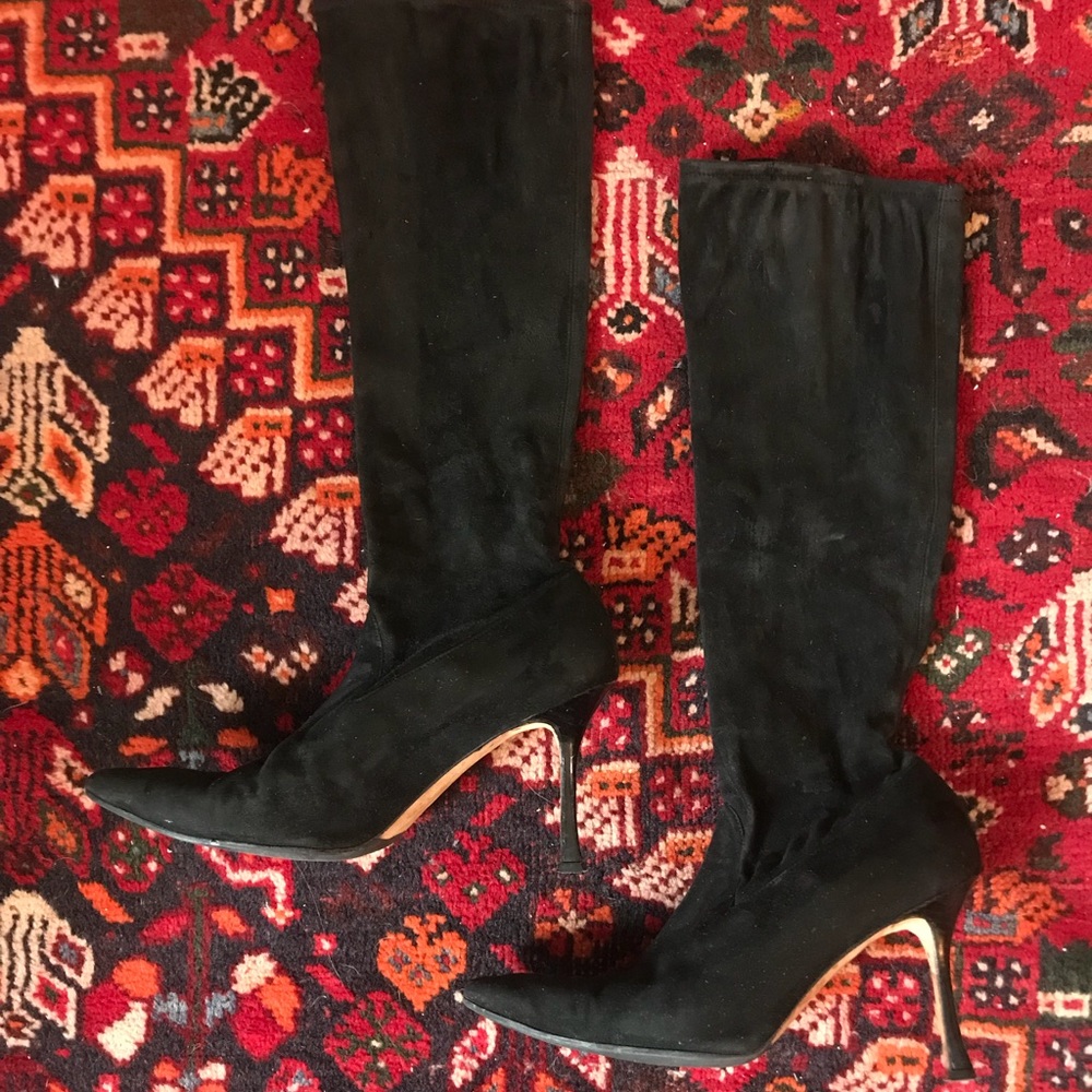 Manolo Blahnik Suede Knee Boots